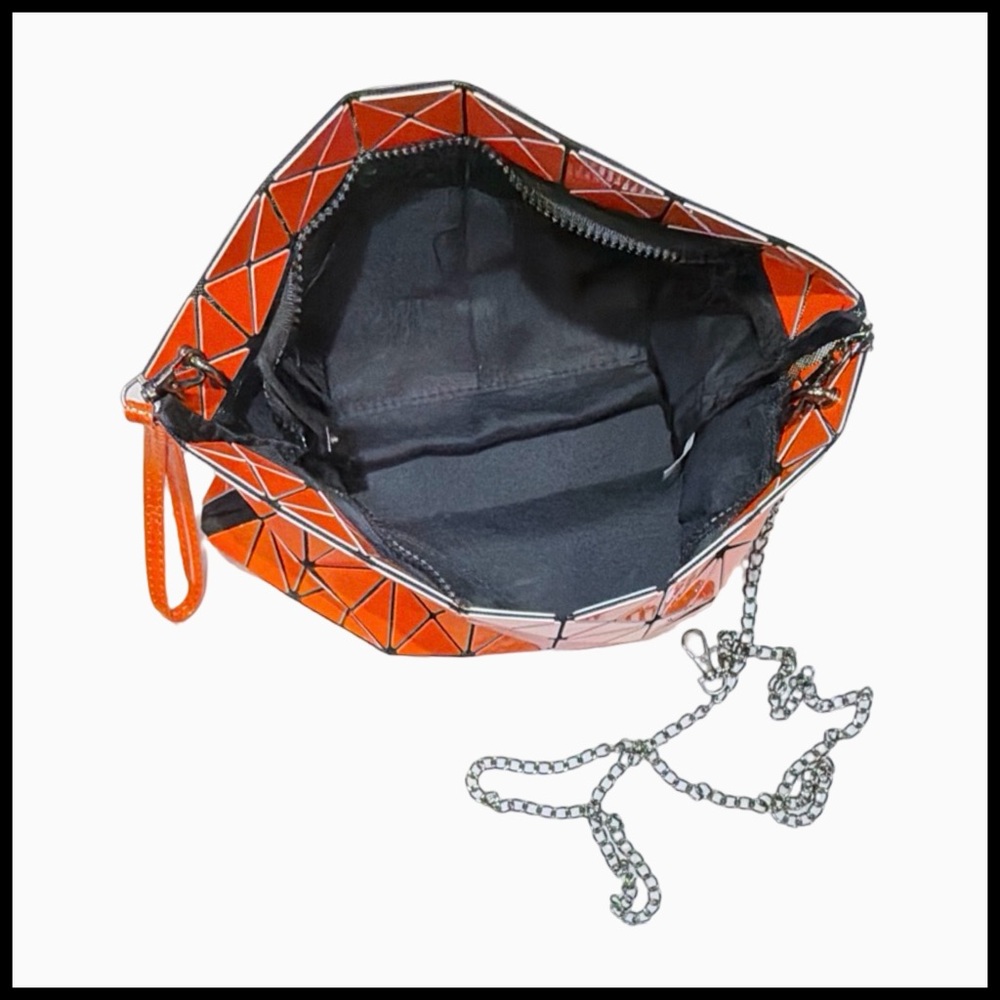 Bao Bao Issey Miyake Style Geometric Prism Orange Wristlet Crossbody Origami Bag - Picture 7 of 11